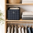 thumbnail image 6 of (2 pack) Mainstays Collapsible Fabric Cube Storage Bin, Gray Windowpane, 10.5 in x 10.5 in x 10.75 in, 6 of 10