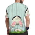 thumbnail image 2 of Wukai White Bunny Bottom And Easter Eggs Print Men's Short-Sleeved Mesh T-Shirt,Quick-Dry Short Sleeve Workout T-Shirt-5X-Large, 2 of 8