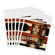 3dRose, Fire Truck Parts Scattered About on a Page and Given Shape and Layers, 6 Greeting Cards with envelopes
