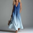 thumbnail image 2 of Sentmoon Robe de Vacances Robes de Cocktail 2026 Été Couleur Dégradée Sans Manches Boutonnée avec Poches Respirante Coupe Ample Mode Robes pour Femmes pour le Quotidien et les Déplacements P-2TG, 2 of 8