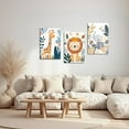 thumbnail image 3 of Hieng Safari Animals Nursery Wall Art 3 Pieces Giraffe Lion Elephant Monkey Zebra Pictures Jungle Baby Animal Theme Canvas Prints for Kids Room Decor Unframed, 3 of 6