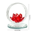 thumbnail image 3 of hulanddfd Crystal Flower Ornaments, 2.76"x2.36"x2.36" Glass Flower with Outer Circular Ring Figurine Glass Bouquet Tabletop Decor for Holiday Party Decor Birthday Gift for Family Red, 3 of 6