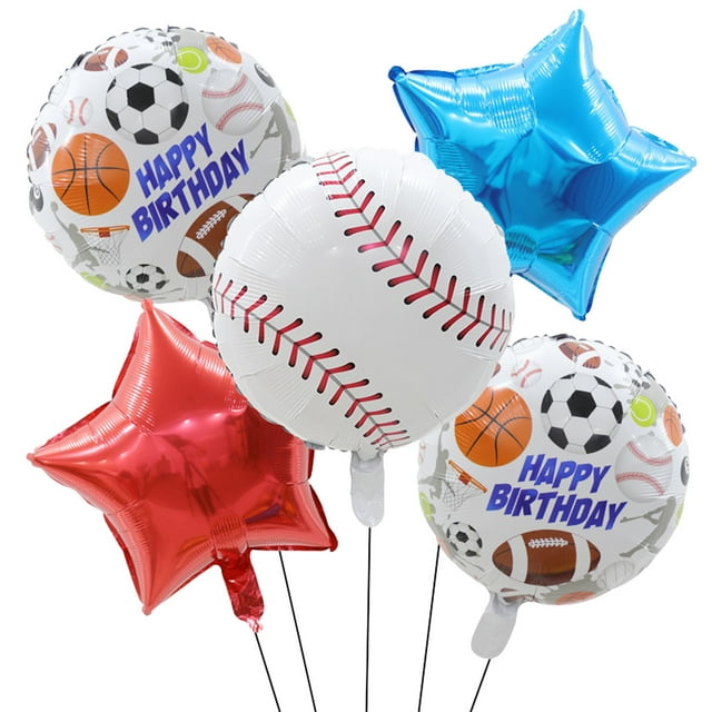 Fiudx Juego de Globos de Copa de Fútbol, Decoración para Fiestas Deportivas, Material de Película de Aluminio, Temática de Guantes de Fútbol y Béisbol, Decoración para Cumpleaños y Festividades, 5 Gl
