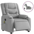 thumbnail image 4 of vidaXL Electric Massage Recliner Chair Light Gray Fabric, 4 of 9