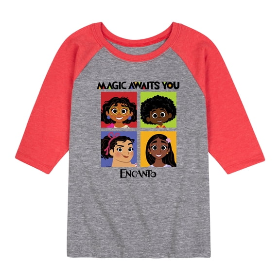 Disney's Encanto - Magic Awaits You Panels - Toddler And Youth Raglan Graphic T-Shirt