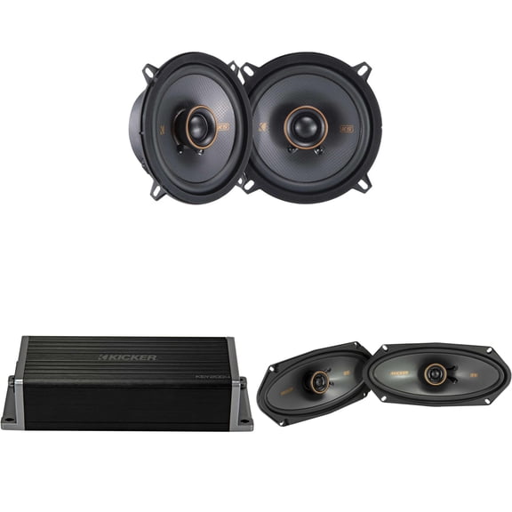 Kicker 47KEY2004 4-Channel DSP Smart Amp w/ 51KSC 4x10" & 5.25" Audio Upgrade Bundle