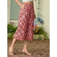 thumbnail image 4 of Cueply Womens Capri Pants Casual Loose Cropped Pants Summer Wide Leg Palazzo Capris with Drawstring Pockets, 4 of 6