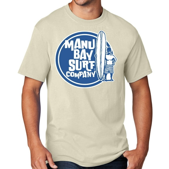Men's Manu Bay SURFER DUDE T-shirt, XL Natural - TALL