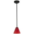 thumbnail image 3 of Accesslighting 28004-3R-ORB-RED Martini A-19 LED Rod Red Glass Pendant, Oil Rubbed Bronze, 3 of 6