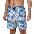 thumbnail image 1 of Fotbe Icy Blue Snowflakes Traje de Baño para Hombre – Shorts de Natación de Secado Rápido con Forro y Bolsillos-Small, 1 of 6