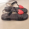 thumbnail image 5 of ZACPNCV Girls Jelly Sandals Heart Glitter Design Chunky Platform Soft Sole Comfort Dress Sandals Summer, 5 of 9