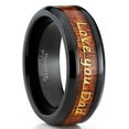 thumbnail image 3 of Metal Masters Mens Tungsten Carbide Ring Band Love you Thank you Dad Father's Day Carbon Fiber Inlay 8mm, 3 of 6