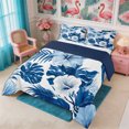 thumbnail image 3 of Manfei Boho Flowers Queen Comforter Set 3 Pieces,Hawaiian Tropical Botanical Comforter Sets Queen,1 Comforter and 2 Pillowcases,Reversible, 3 of 6