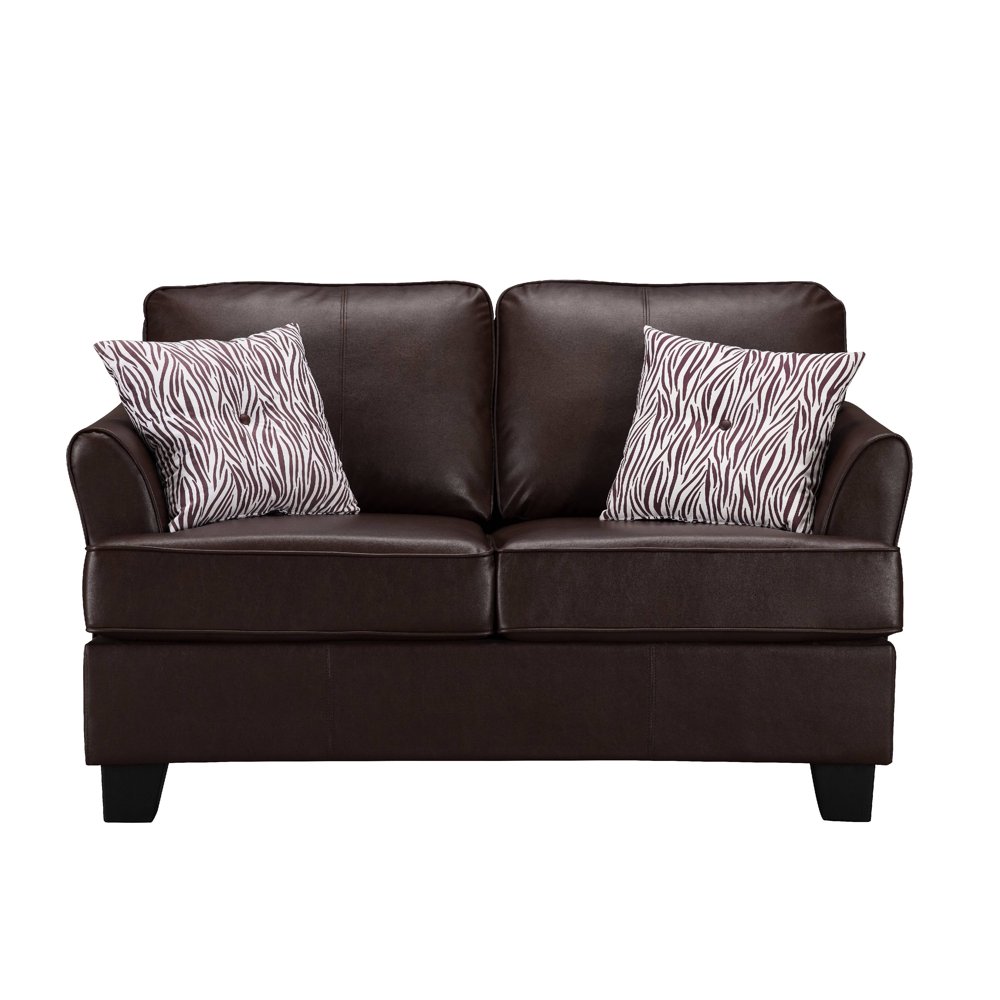Chantal Twin Size Sleeper Sofa Hide A Bed With Throw Pillows, Brown