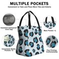 thumbnail image 3 of Light Blue and Black Of Leopard Print Drawstring Lunch Bag Women - Drawstring Lunch Bag Insulated for Work Office - Stain-Resistant Large Lunchbags for Women with Multi-Pockets, 3 of 6