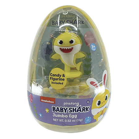 Baby Shark in a Jumbo Plastic Egg filled with Candy, 0.53 oz