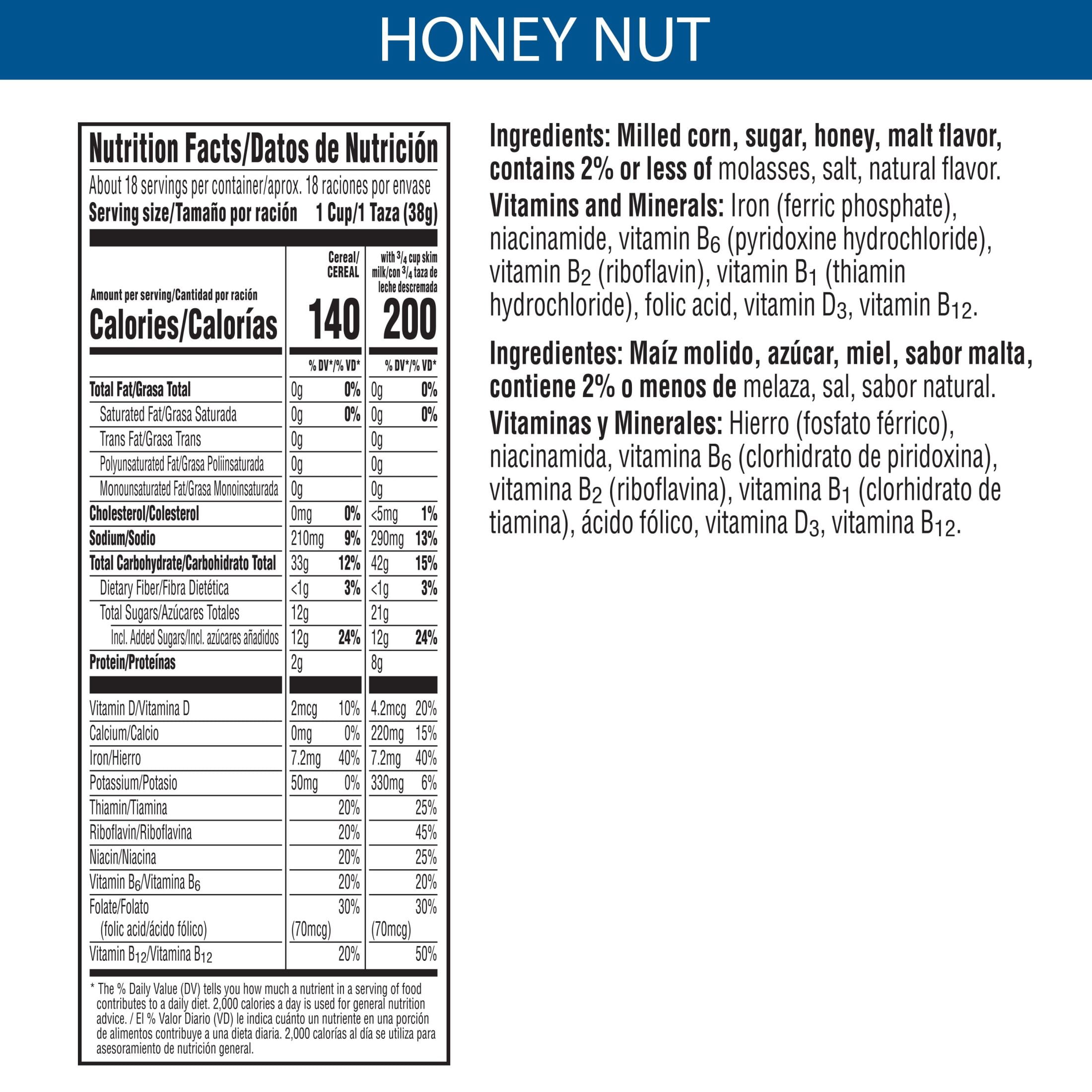 Kellogg's Frosted Flakes Honey Nut Cold Breakfast Cereal, 24.5 oz