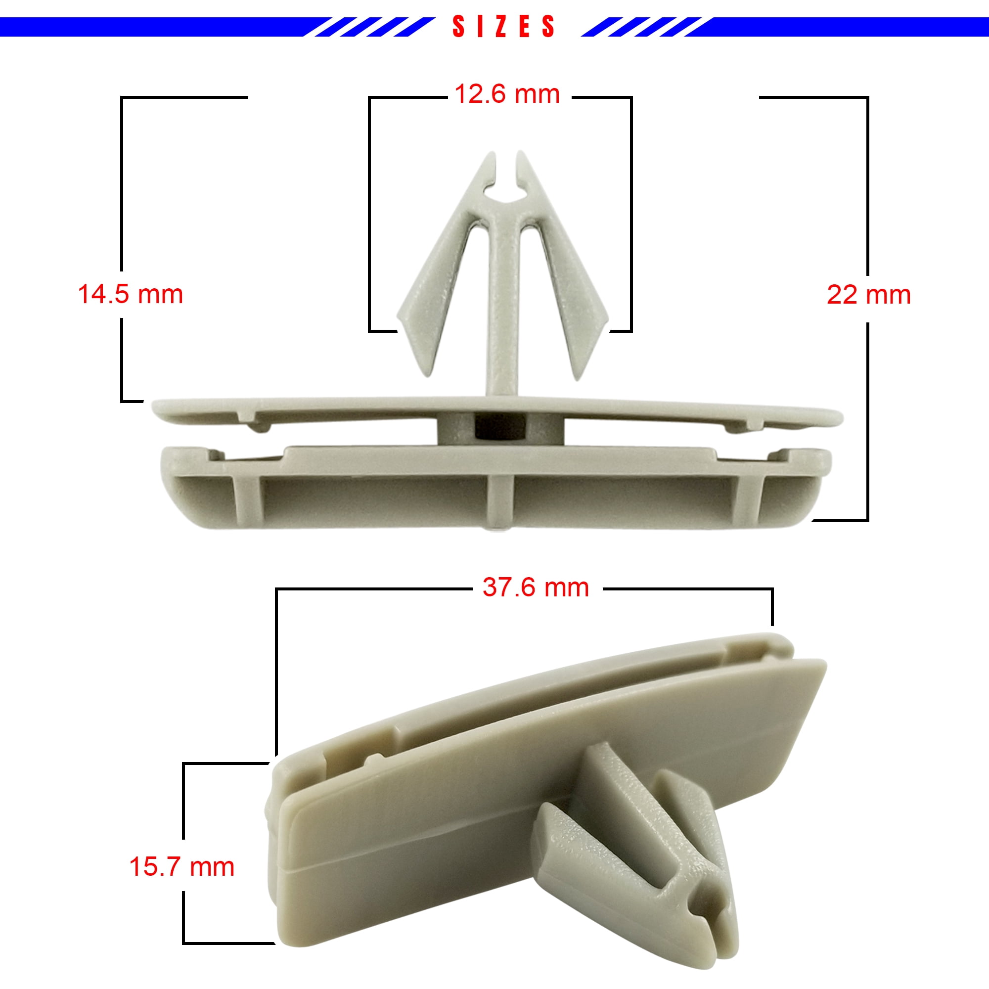 50x Grey Fender Flare Arrow Head Moulding Clips pour Jeep Liberty 55157055-AA Nm