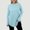 K-Blue, variant on 2025 Women Casual Solid Trashier Shirts Color Loose Round Neck Basics Long Sleeved T-Shirt Women Long Sleeve Raglan Sleeve Short Sleeve Blouses for Women T-Shirt