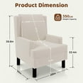 thumbnail image 7 of Aprafie Ergonomic Wingback Chair, 20.7" High Back Accent Chair with Ultra-Thick Cushion, Solid Wood Arms & Legs for Living Room, Bedroom, Reading Nook, White, 7 of 7
