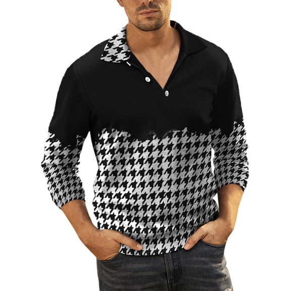 Vedolay Polo Shirt for Men Long Sleeve Polo Shirts Casual Slim Fit Soft Pocket Shirt B,3XL