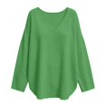 thumbnail image 5 of ZDNIXIAN Shirts for Women ,Long Sleeve Loose Knit Top, Side Slit Casual Pullover, Solid Color Drop Shoulder Relaxed Fit Knitted Shirt, 5 of 5