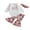 White, variant on Infant Baby Girl Halloween Clothes Set Ghoul Gang Long Sleeve Romper Tops Pumpkin Flared Pants 3Pcs Fall Outfit
