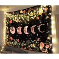 thumbnail image 3 of Tapiz de luna para colgar en la pared, tapices bohemios para decoración de pared, tapiz floral con estrella de fase de jardín iluminada por la luna para dormitorio negro 39.37''×59'', 3 of 5