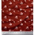thumbnail image 1 of Soimoi Polyester Crepe Fabric Leaves & Magnolia Floral Print Fabric by The Yard 42 Inch Wide, 1 of 5