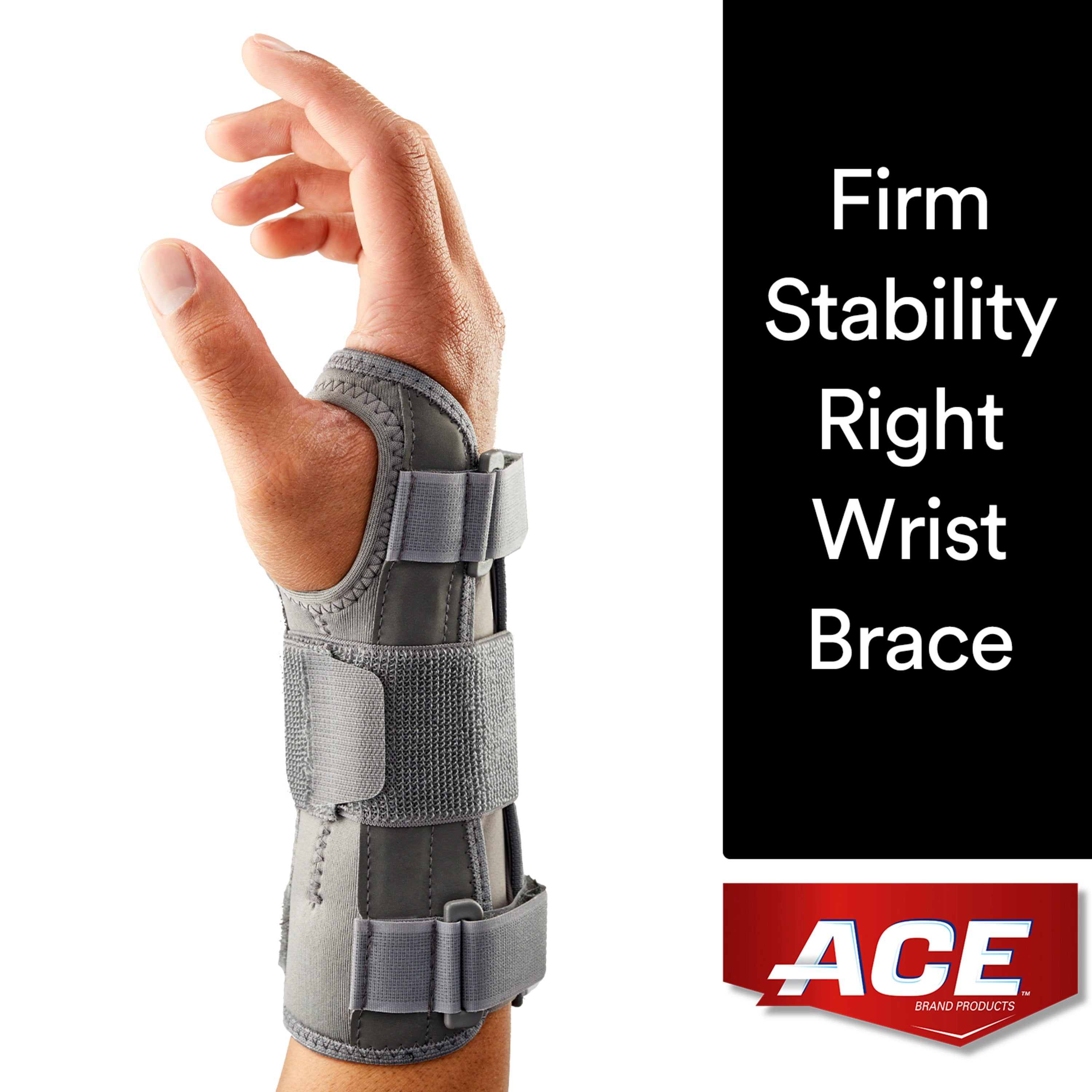 ACE Brand Deluxe Wrist Brace, Right Wrist, Firm Stability