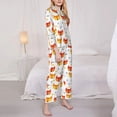 thumbnail image 3 of Balery Cute Fox with Heart Conjunto de Pijama con Estampado para Mujer, Conjunto de Dos Piezas con Manga Larga, Ropa de Dormir Suave con Bolsillos, Pijamas Cómodos-Small, 3 of 7