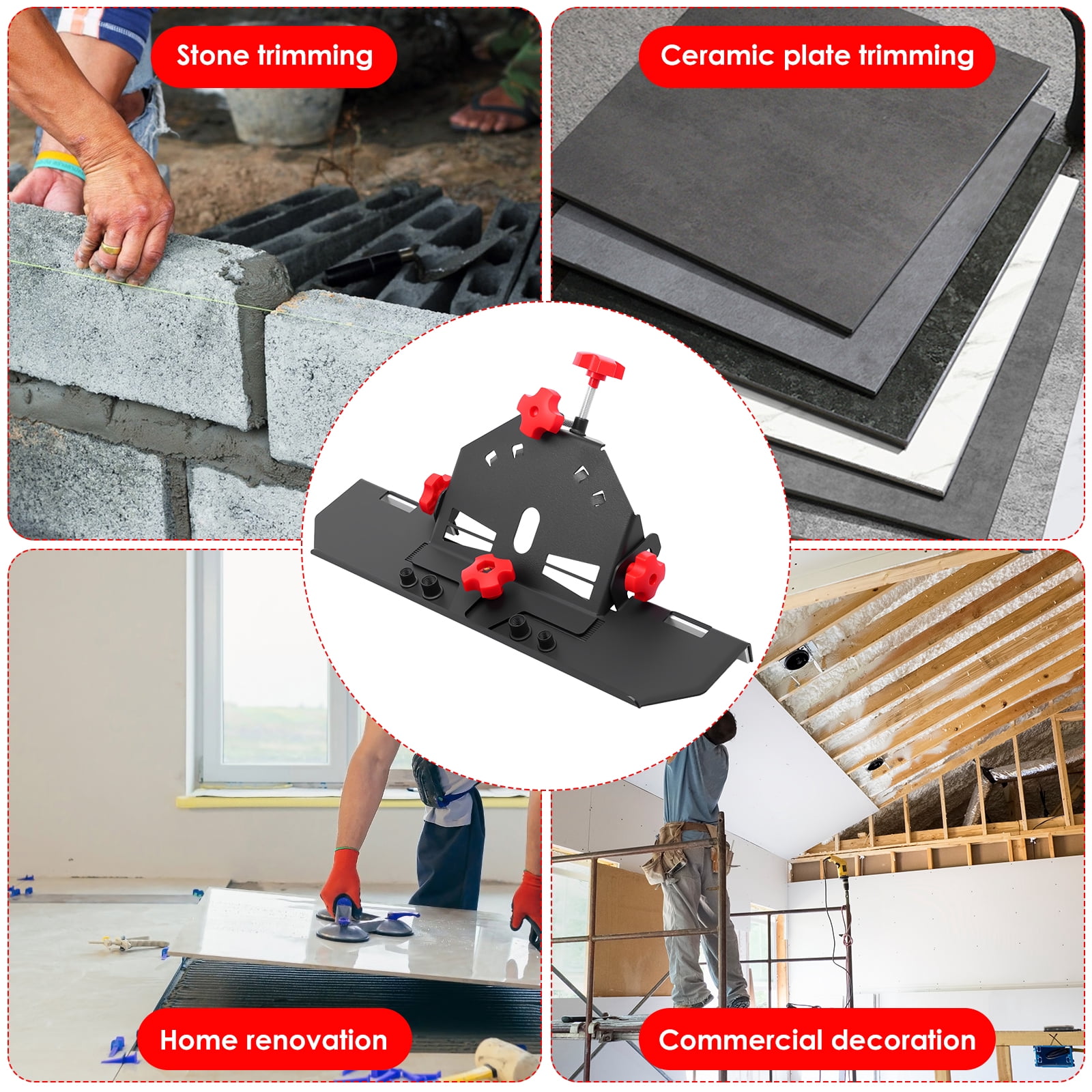 45 Degree Tile Chamfering Tool Anti Slip Chamfering Cutting Tool for 4-1/2" and 5" Angle Grinder