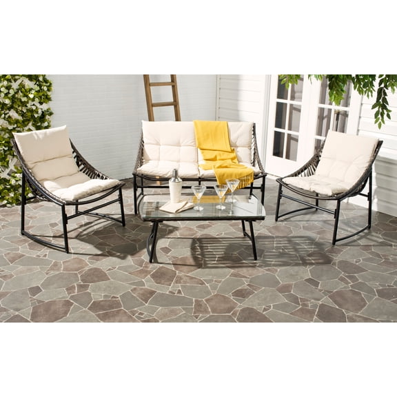 Safavieh Berkane Outdoor Modern Casual 4 Piece Set with Cushion