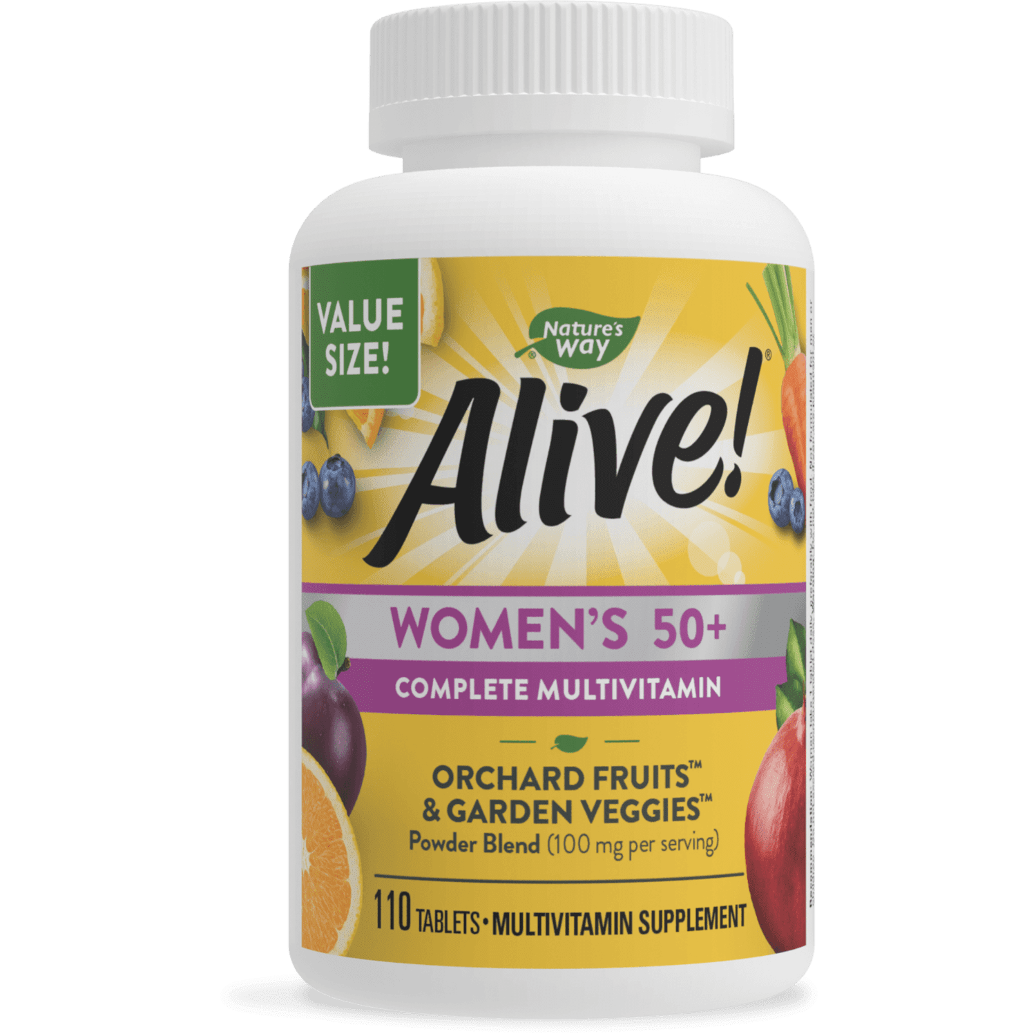 Alive! Women's 50+ Complete Daily Multivitamin Tablets, 110 Count