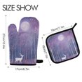 thumbnail image 2 of Yayeee Oven Mitts and Pot Holder Set of 4 Heat Resistant Kitchen Gloves Baking Hot Pad, Purple Forest, 2 of 5