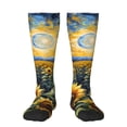 thumbnail image 1 of Balery Starry Sky Moon Sunflower Calcetines novedosos Calcetines deportivos Calcetines hasta la rodilla Calcetines de algodón Calcetines originales y geniales, 1 of 6