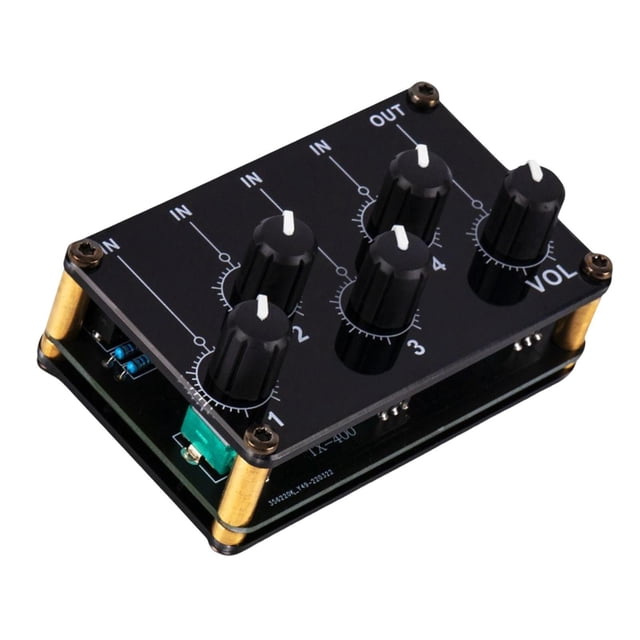 Tholdsy Stereo 4 Channel Line Mixer Mixer Sound Volume Adjustment for Party Cables de audio/vídeo