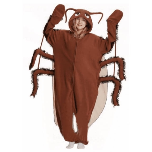 Women's Funny Bug Onesie Pajamas Adult Cockroach Halloween Costume Insect Animal Romper Plush Cosplay Outfit for Novelty Dress Up Party and Stage Prop