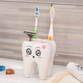 thumbnail image 1 of Zootealy Tooth-shaped Toothbrush Holder Cute Cartoon Tooth-brush Stand Bathroom Supplies Toothholder Razor Holder, 1 of 5