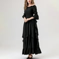 thumbnail image 4 of SWSMCLT Women's Acting Renaissance Dresses Bunched Chic Classic Ankle Elbow Sleeve Halloween Sundress Medieval Boho Dress Black Small-Medium, 4 of 4