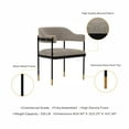 thumbnail image 4 of Manhattan Comfort Lia Dining Armchair with Metal Frame in Stone - Set of 2, 4 of 11