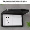 thumbnail image 3 of Bathroom Wall Switch Cover Reversible for Type 86 Double Socket Thin Waterproof Black, 3 of 9