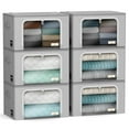 thumbnail image 1 of Sorbus Storage Bins with Metal Frame - Stackable & Foldable Clothes Organizer Bags - Oxford Fabric Storage Containers with Large Clear Window & Carry Handles Organization for Bedding Linen & Clothing, 1 of 5