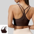 thumbnail image 2 of vdgthytj Sports Bras for Women Breathable Wireless Padded Underwear Supportive Crisscross Back Full Coverage Workout Bras(Large,Coffee), 2 of 5