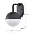 thumbnail image 5 of Nuvo Lighting Atmosphere 6W LED Medium Wall Lantern Matte Black with White Opal Glass, 5 of 7