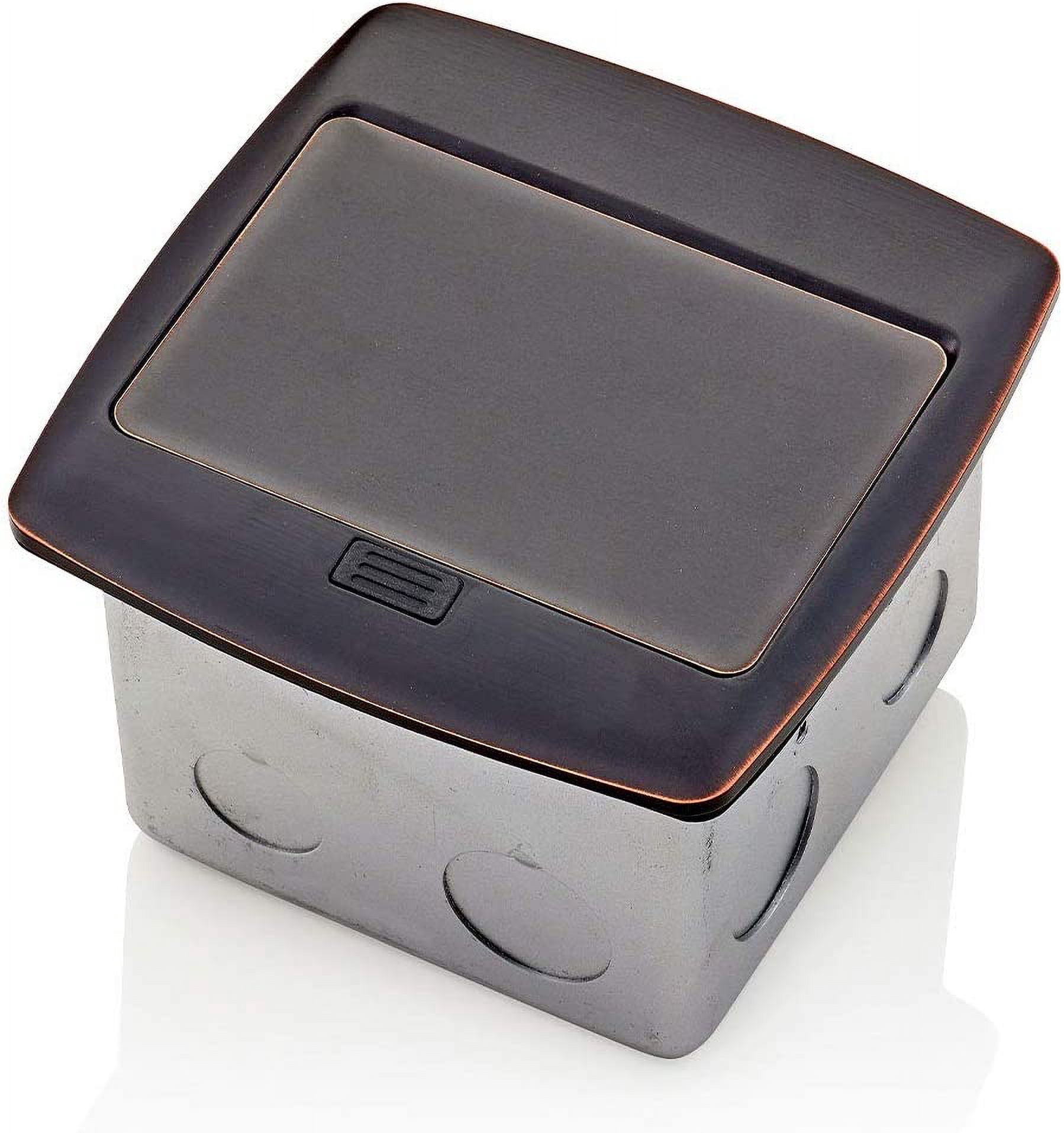 Pop-Up Floor Box with 20 Amp, Tamper-Resistant Self-Test GFCI Outlet, Bronze