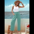 thumbnail image 4 of Pantalones de Salón Anchos para Mujer, Color Verde , Talla S, 4 of 8