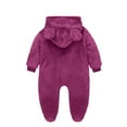 thumbnail image 4 of Ccpelsie Newborn Baby Winter Snowsuit - Bear Outfit Fleece Warm Jumpsuit Romper Hooded Clothes for Infant Girls Boys(Hot Pink,6-9 Months), 4 of 4