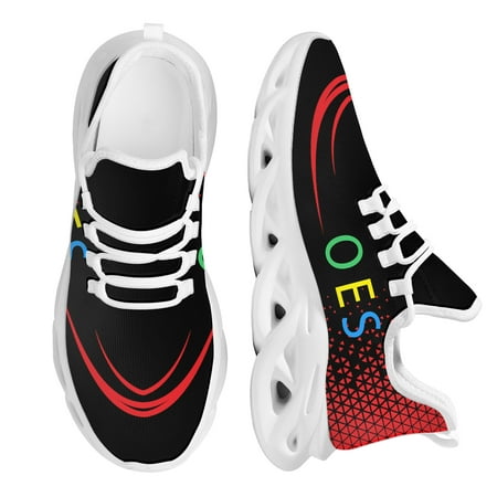 

OES Sistars Order Of Eastern Pattern Mesh Sneakers for Women Breathable Lightweight Lace-up Platform Shoes Zapatos