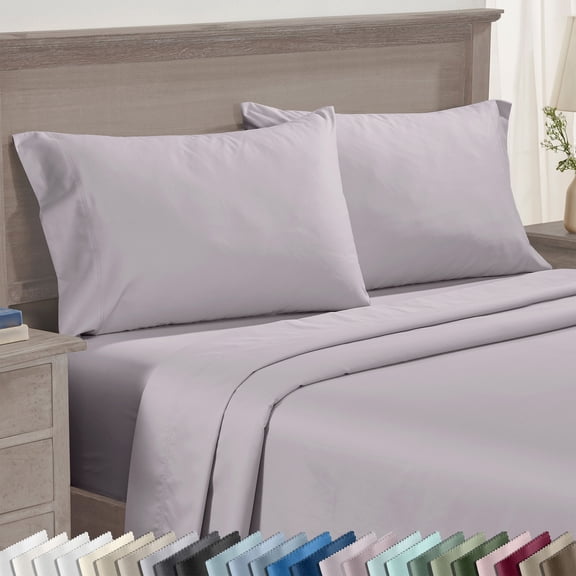 California Design Den 600 Thread Count King Pillow Cases, Set of 2 100% Cotton Sateen, Fits all King Pillows, Lavender